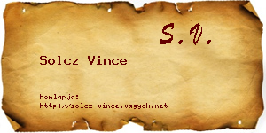 Solcz Vince névjegykártya